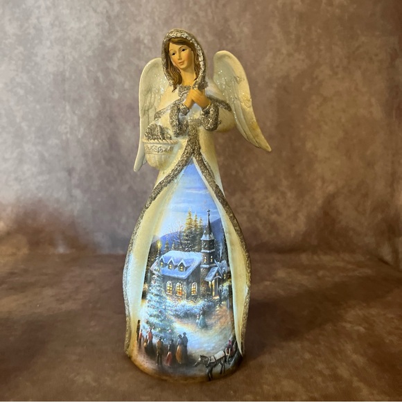VTG Lighted Christmas Angel Figurine Sayklly’s Escanaba MI Winter Church Scene - Picture 1 of 16